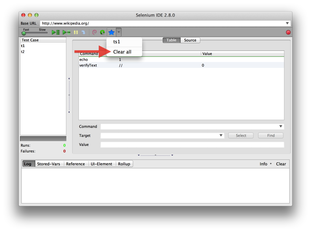 Favorites Toolbar Button Menu Clear all OSX