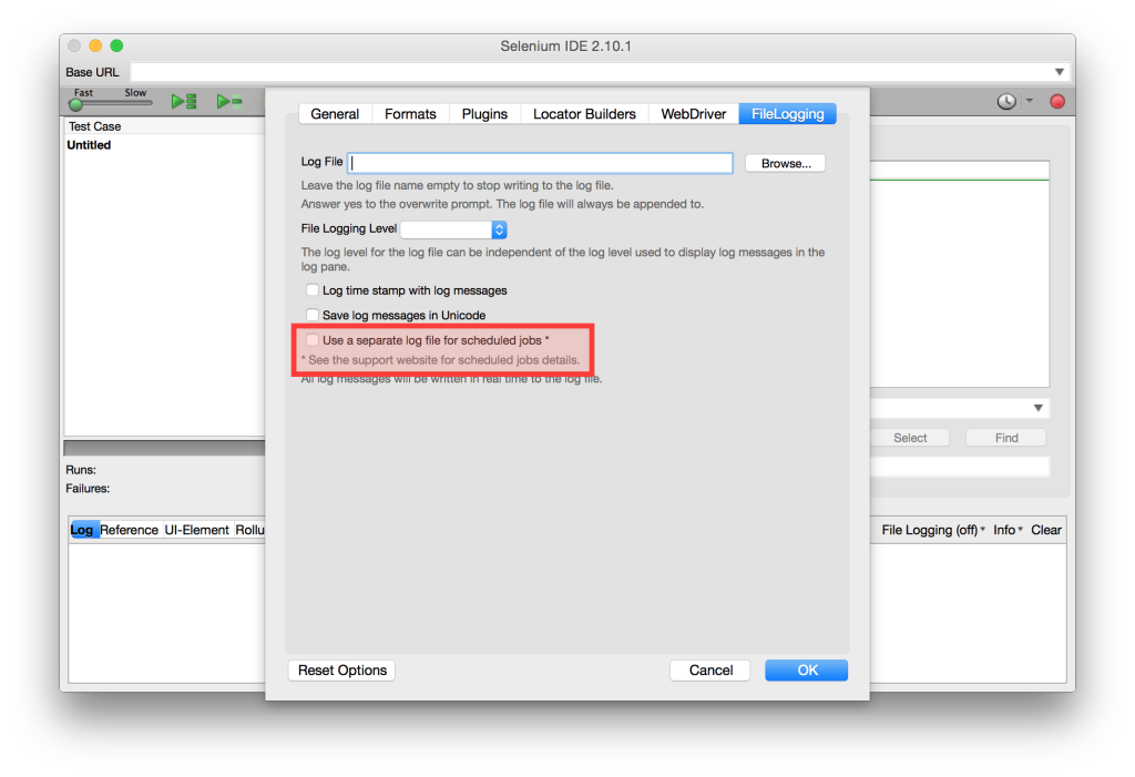 FileLogging Log per job
